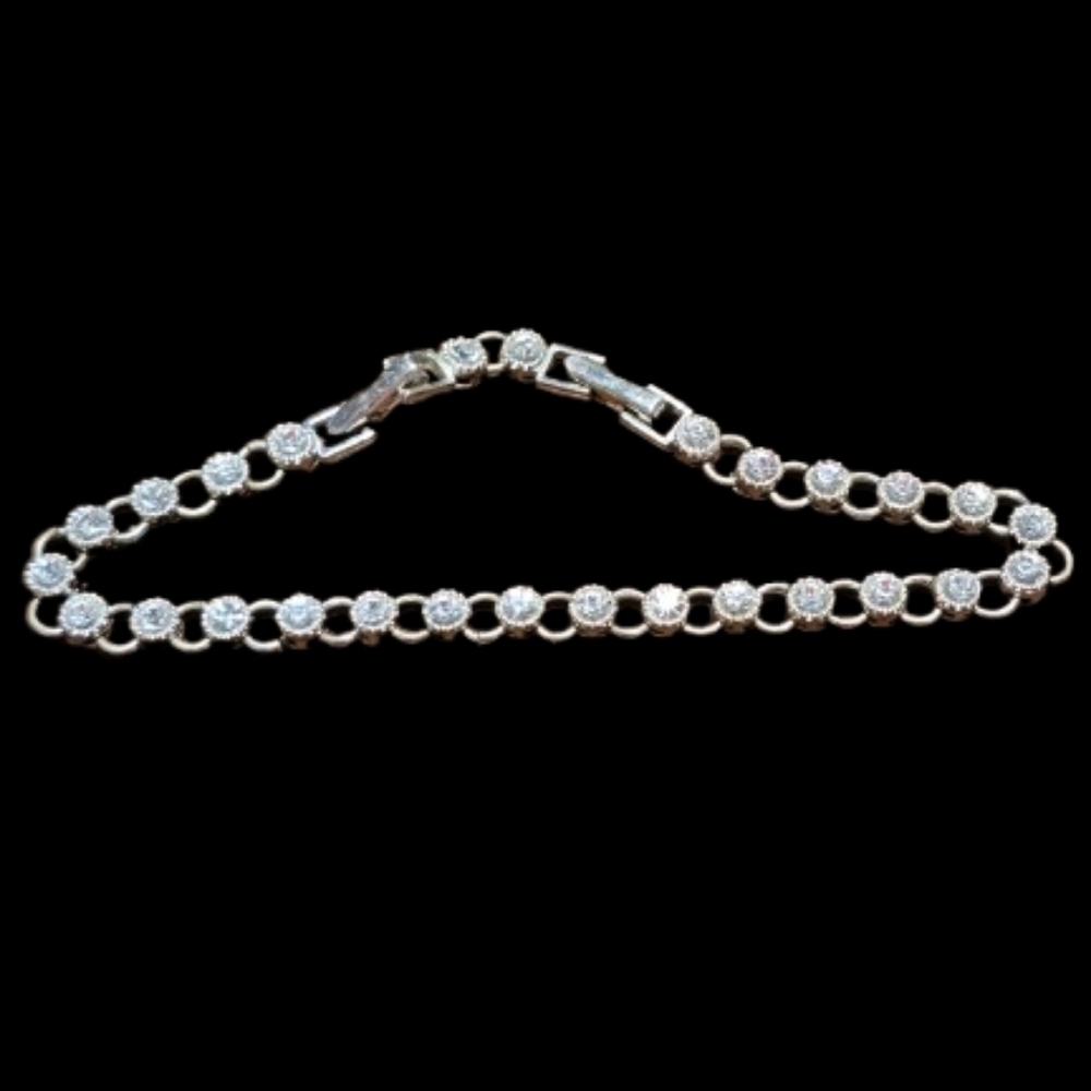 Recovered Silber Tone Bracelet ext clasp 20